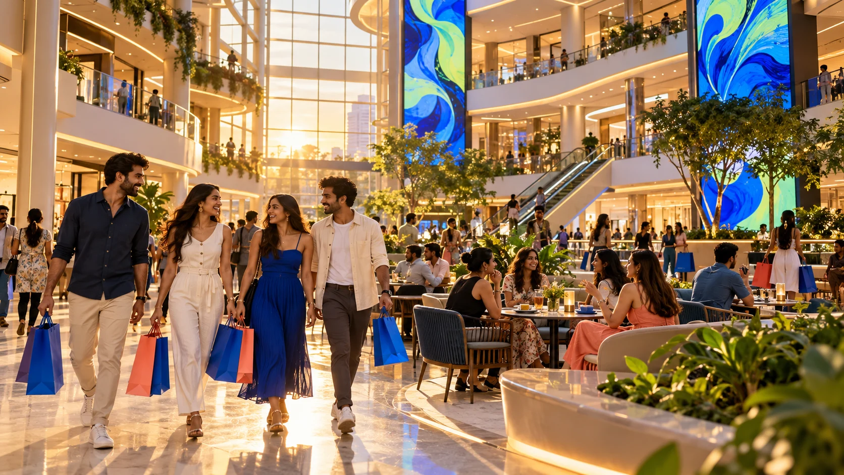 Illustrative mall ai scene