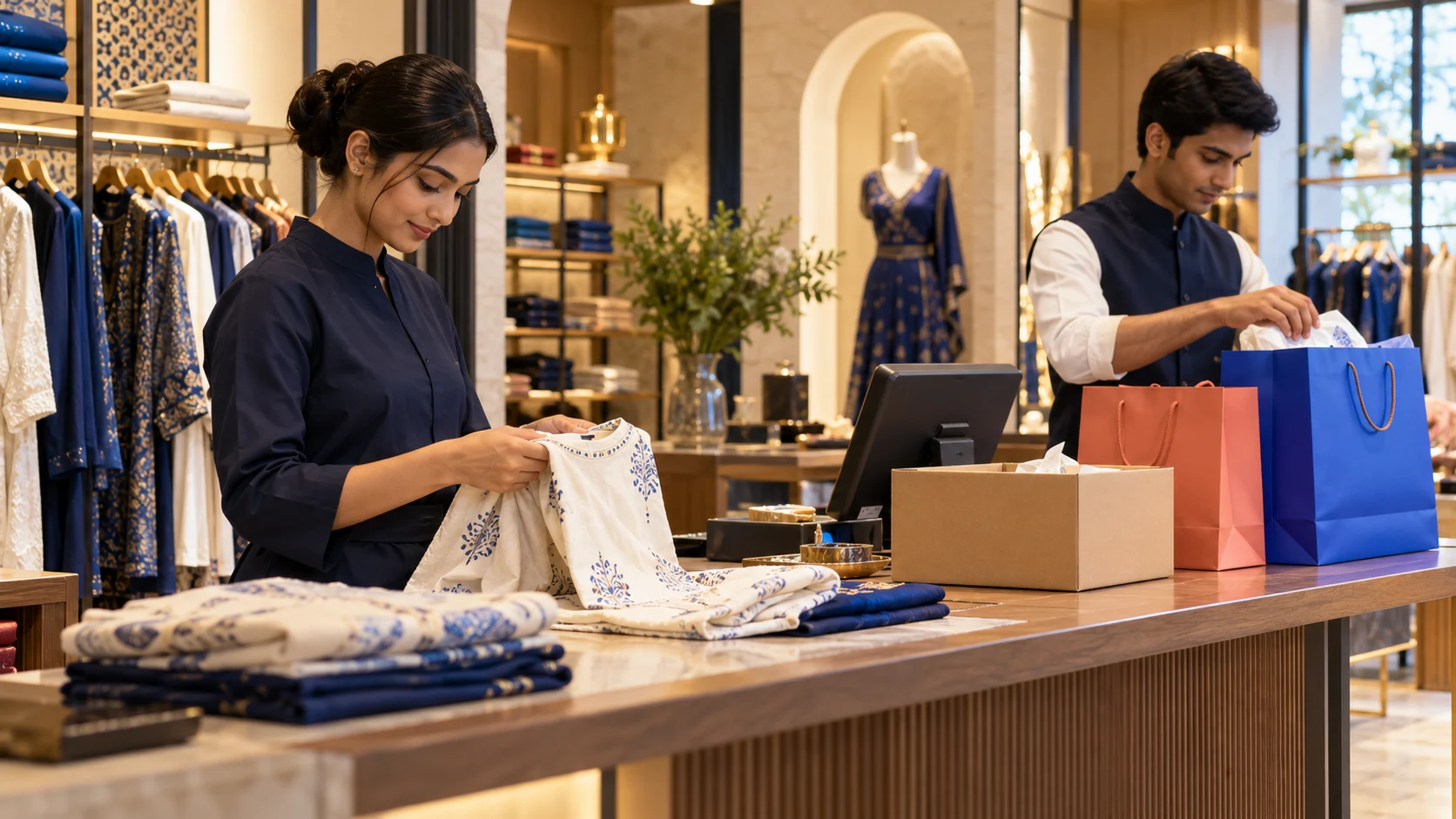 Illustrative retail ai scene